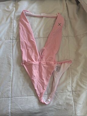 Boutine LA Pink Plunge One-Piece Swimsuit